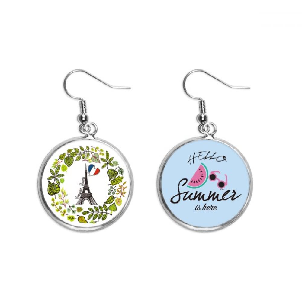 Pendientes de sandía con ilustración de París un regalo original de verano 5