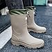 WOWSTICK Waterproof Rain Boots for Men and Women Lightweight Slip Resistant Fishing Deck Garden Mid-calf Outdoor Work Booties, 817SK Grey 44