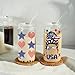 UV DTF Cup Wraps Transfer Stickers: 5Pcs 4th of July UV DTF Cup Wraps for 16 oz Glass Tumblers Bottles Libbey, Watercolor Independence Day Uvdtf Stickers, Rub on Transfers for Crafts Patriotic Decals