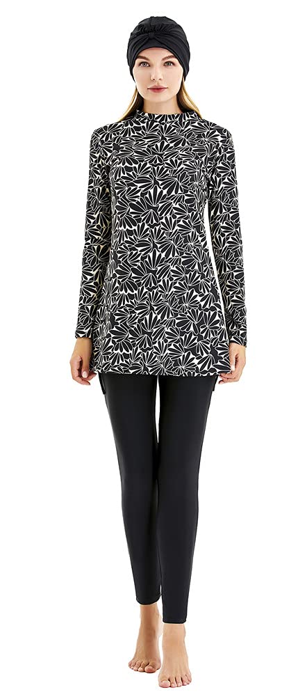 Costumi da Bagno Musulmani per Le Donne Costume Intero Islamico Burkini Modest Costume da Bagno a Maniche Lunghe Sportivo