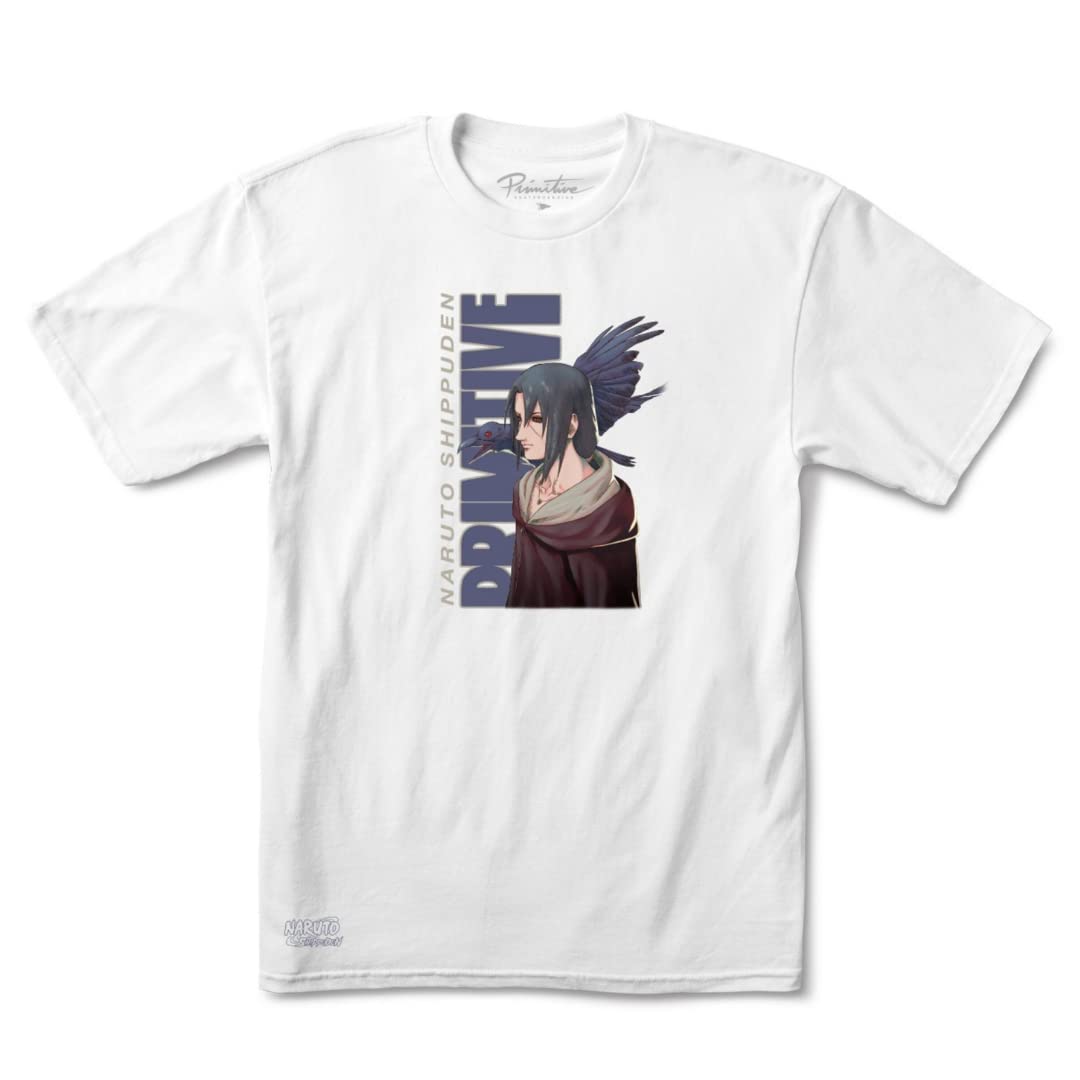 PrimitiveSkateboarding x Naruto Shippuden Itachi Sharingan Men's Short Sleeve T Shirt White L