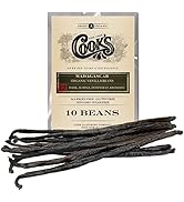 10 Organic Madagascar Whole Vanilla Beans, Grade A Vanilla Pods, Premium Vanilla Beans for Making...