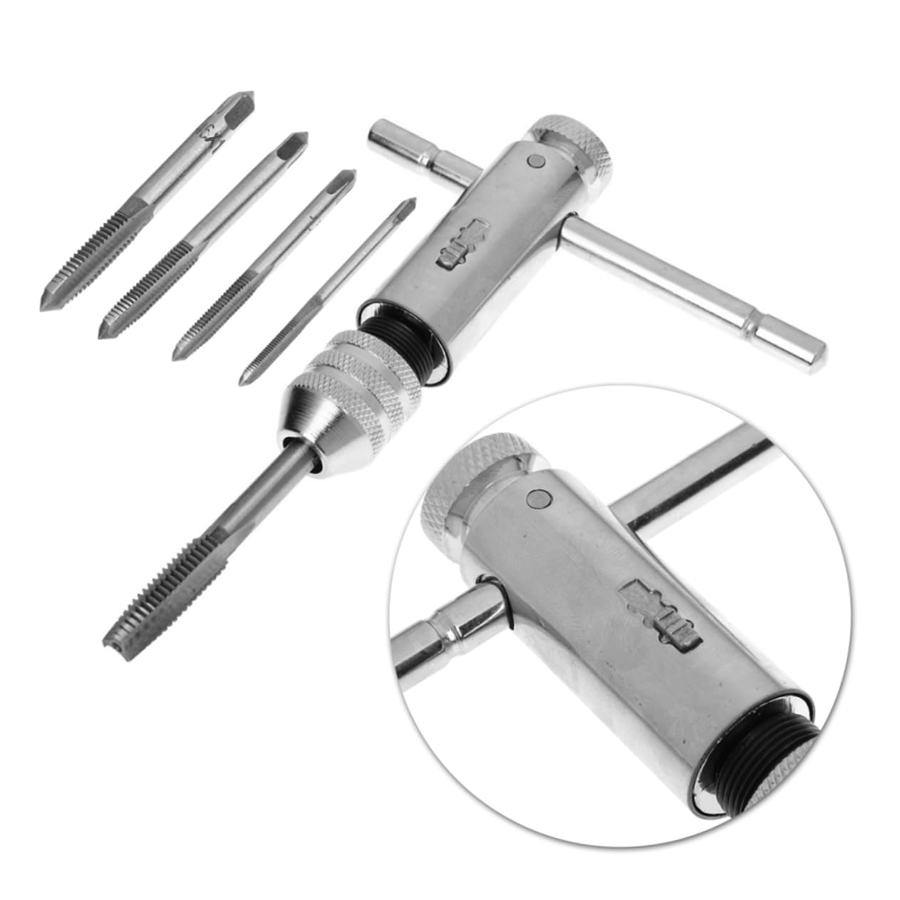 Llave de trinquete con mango en T y machos de roscar kit 5 piezas de acero sólido ULTECHNOVO
