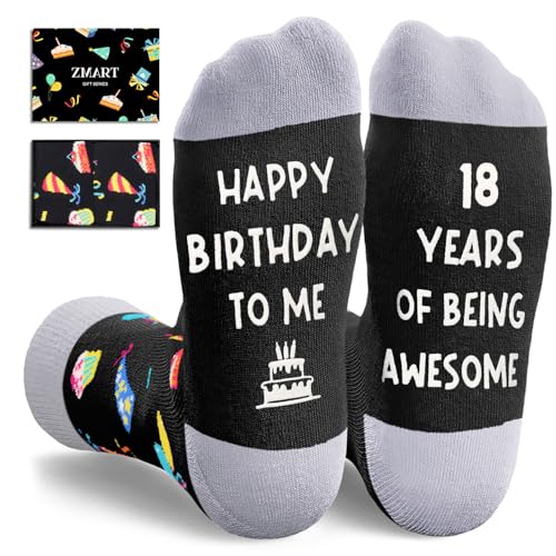 Zmart 18th Boy Birthday Gifts Ideas - Socks for 18 Year Old Teen Girls, Young Adult Birthday Gifts for Men Women