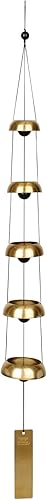 Woodstock Chimes Colección Signature, campanas de templo Woodstock, quinteto (32 pulgadas), de latón, campanas de viento para decoración al aire