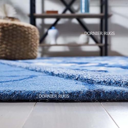 Image of 4x6 Ft Wool Tufted Rug - Compact Handcrafted Carpet for Small Living Rooms, Bedrooms & Study Areas