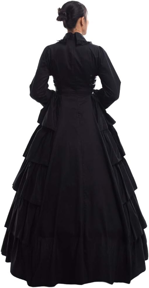 GRACEART Women Victorian Rococo Dress Gothic Ball Gown Costumes (Dress & Hoop skirt) - Image 5