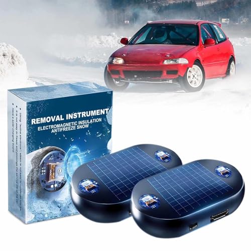 YUNFAN 2pcs Descongelador ElectromagnéTico para Coches,Solar Avanzado Deshielo,con Anticongelante,Dispositivo Microondas DiseñO Compacto,Calentador Molecular CinéTico RáPido Y Eficiente