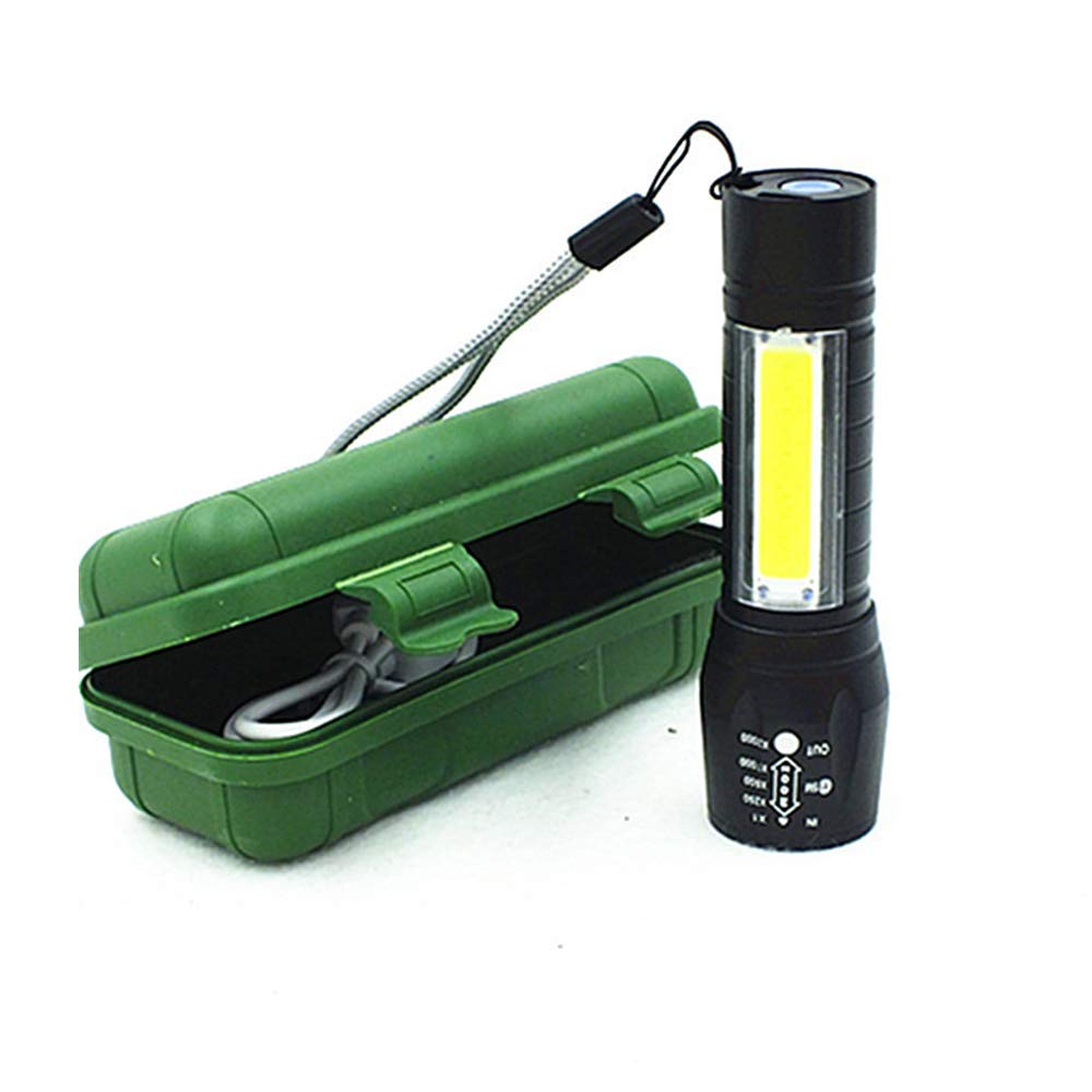 Frolic USB Rechargeable Flashlight (Battery Included), Magnetic LED Flashlight, Super Bright LED Tactical Flashlight with Cob Sidelight, Waterproof, Zoomable Best Flashlight for Camping, Emergency