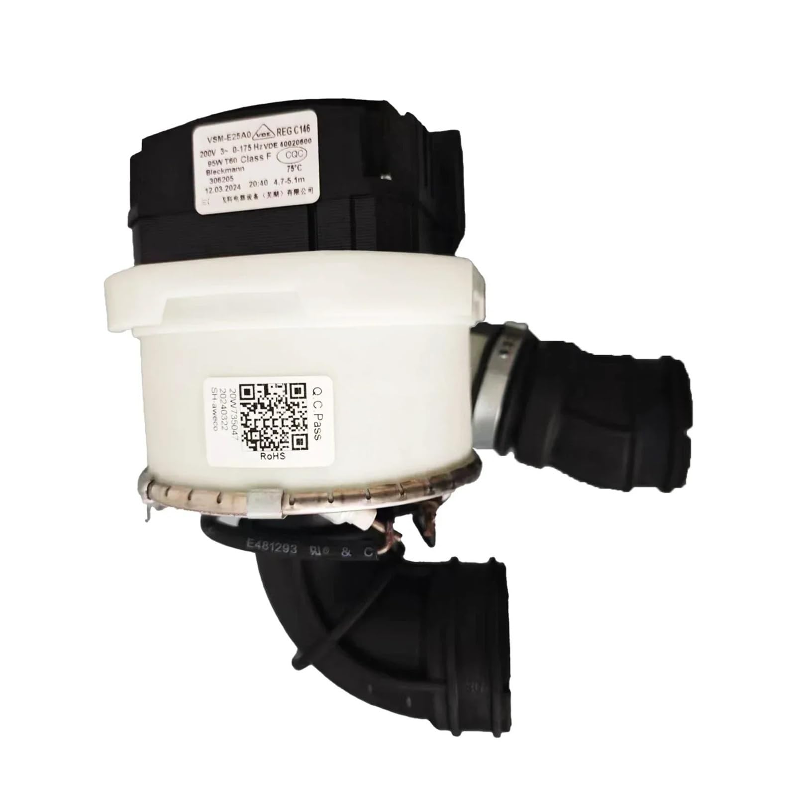 Mooyaya VSM-E25A0 11001012000010 REG C146 Dishwasher Circulating Pump