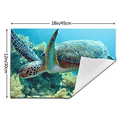 Lot de 4 sets de table tortue de mer idée cadeau maison - 4