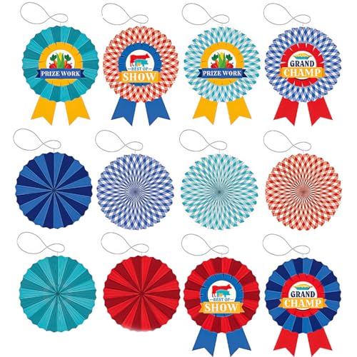 County Fair Hanging Fans - Party Decor - 12 Pieces