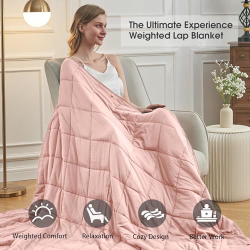 Pink Weighted Blanket for Adults 20lbs, 88"x104", King Size Cooling Heavy Throw Blanket for 130-220lbs, Microfiber Soft Thick Big Blankets Weighted Comforter Gift for Sleeping