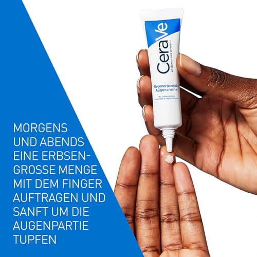 CeraVe Regenerierende Augencreme gegen Augenringe und Schwellungen, Augenpflege für normale bis trockene Haut, Mit Hyaluron und 3 essenziellen Ceramiden, 14 ml