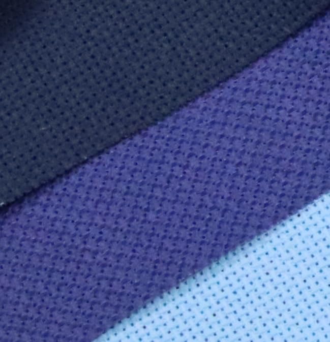 Image of KCS 3 pc of 15 inch x 18 inch(38cmx45cm) 18 Count Cross Stitch Cotton Aida Cloth Needlework Rolled Fabric Box,18CT,Light Blue+Royal Blue+Navy Blue