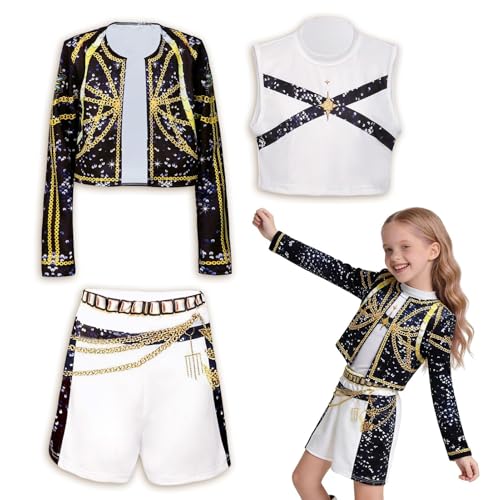 Ekukeon Disfraz de Cosplay K pop para Cantantes Pop Abrigo Top Pantalones Cortos Baile Escenario Juego De Rol,Cosplay