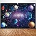 Outer Space Backdrop Starry Galaxy Banner for Baby Boys Girls Planet Theme Birthday Party, Ladvis 82.7