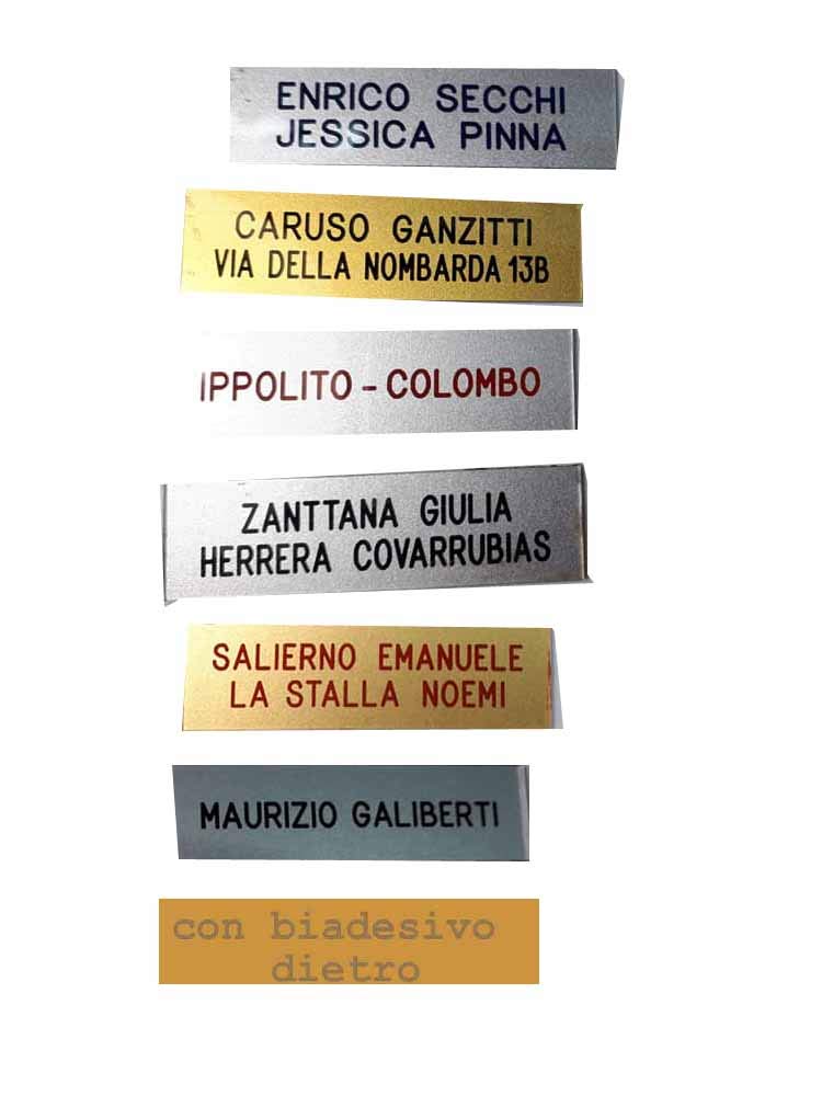 Generico 1 placa de buzón de 3 líneas, 2,5 x 7 cm, grosor de 1 mm aprox. con placa plexy Glass de doble cara. Personalizable.