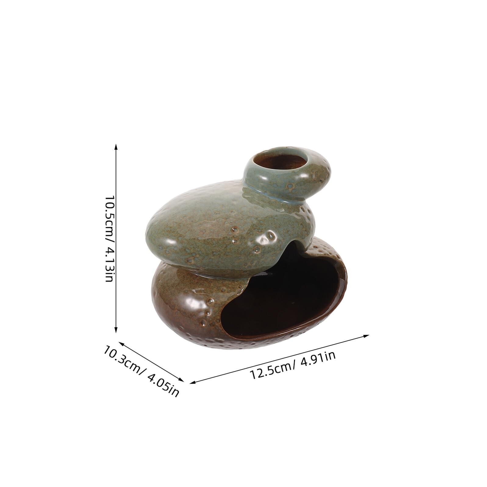 Keramik Räuchergefäß 12,4x10,4x10,2cm Traditioneller Chinesischer Palo Santo und Salbei Halter für Meditation Yoga Wohnraum Dekorativer Räucherstäbchenhalter für Zuhause und Büro