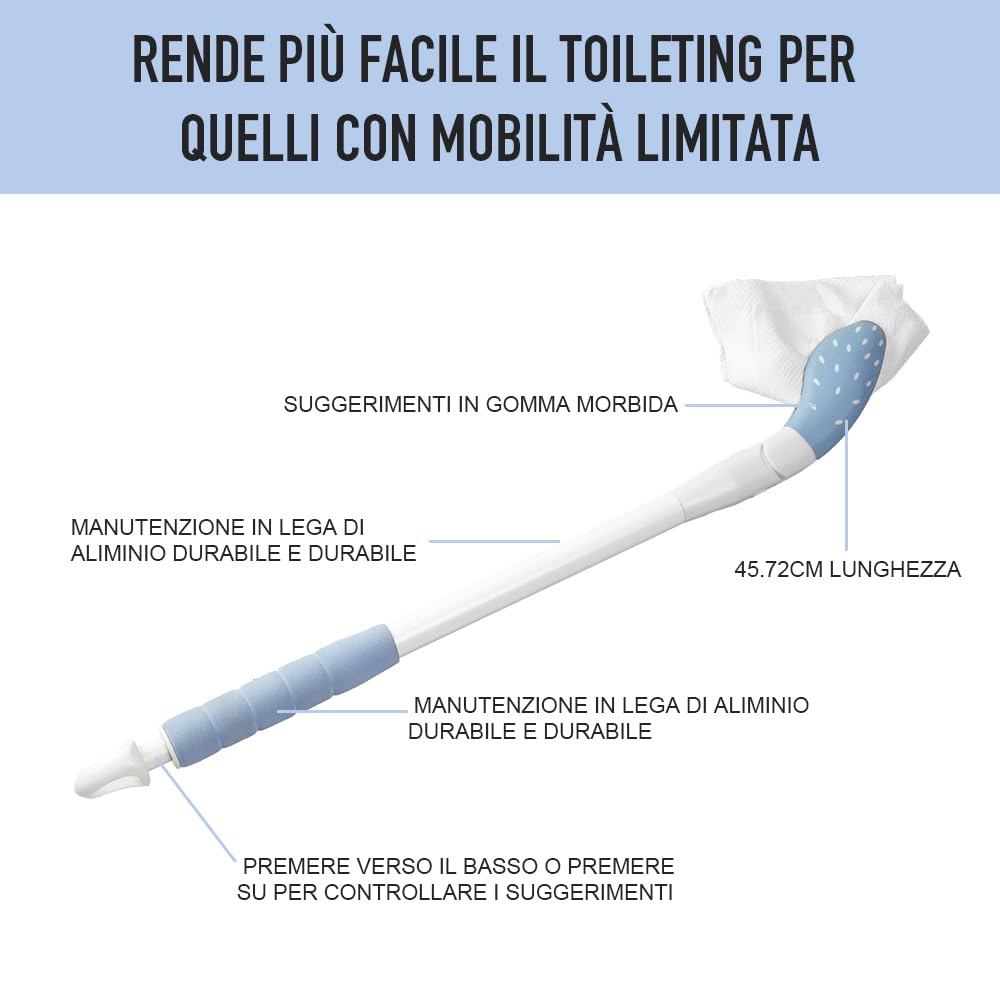 EASACE Porte-rouleau de papier toilette avec aide à l'essuyage pour les fesses, aide à l'hygiène des toilettes