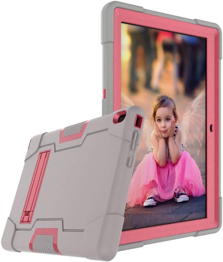 cherrry for Lenovo Tab E8/TB8304F 8.0 Inch Tablet Case,Heavy Duty Shockproof Hybrid Rugged Hard Armor Full Body Protective Case with Built-in Stand for Lenovo Tab E8/TB8304F 8.0 Inch(Gray/Pink)
