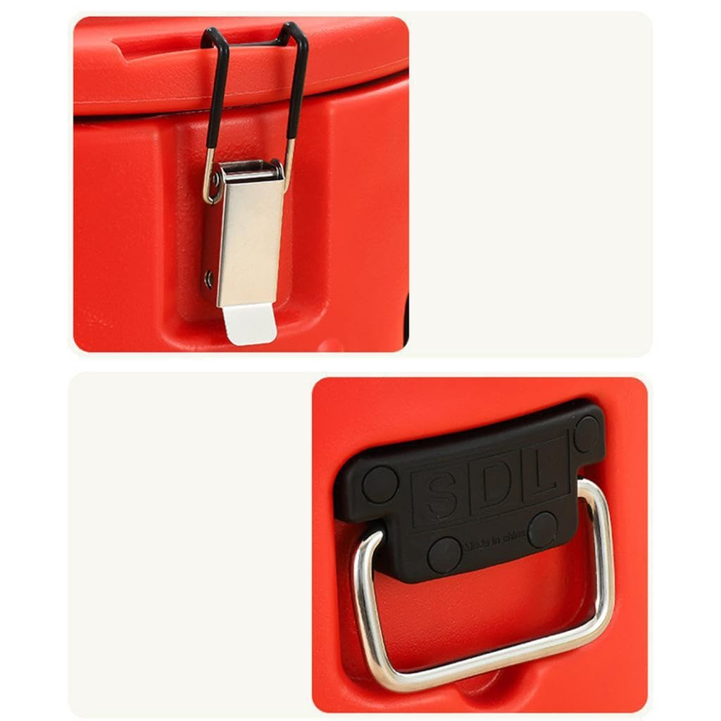 Cubo de hielo resistente con tapa, portátil, para enfriar bebidas en fiestas, barbacoas y picnics. Contenedor de bebidas portátil con asa y tapa de