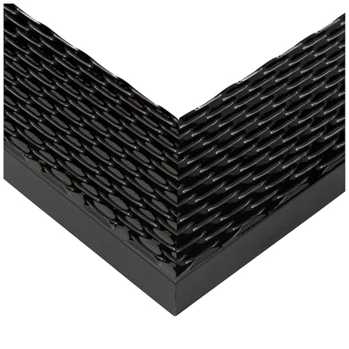 The Samsung Frame TV 75 inch 3.25 inch Obsidian Echo Glossy Black Scallop Carved Bezel (Fits 2021-2025 Models) WOMTVF-BR-6600-18FR-37.81x66.23_ST