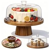 6 In 1 Base para Pasteles ,Porta Pastel,11 Inch Domo Pastelero, Soporte para Paste Para Tartas, Quesos, Patatas Fritas y...