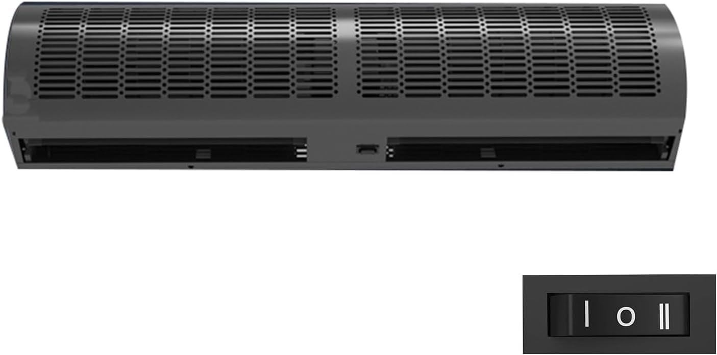 SSDDLZEQ Air Curtain for Doorway Air Curtain Commercial Quiet Wall-mounted Remote Control Style 2 Wind Speeds(Button Style,48in)