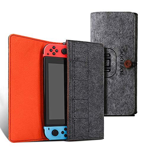 Portable Carrying Case for Nintendo Switch, Travel Carrying Bag Ultra Slim Professional Protective Felt Pouch for Nintendo Switch (Felt-Black) Portable Carrying Case for Nintendo Switch, Travel Carrying Bag Ultra Slim Professional Protective Felt Pouch for Nintendo Switch (Felt-Black)
