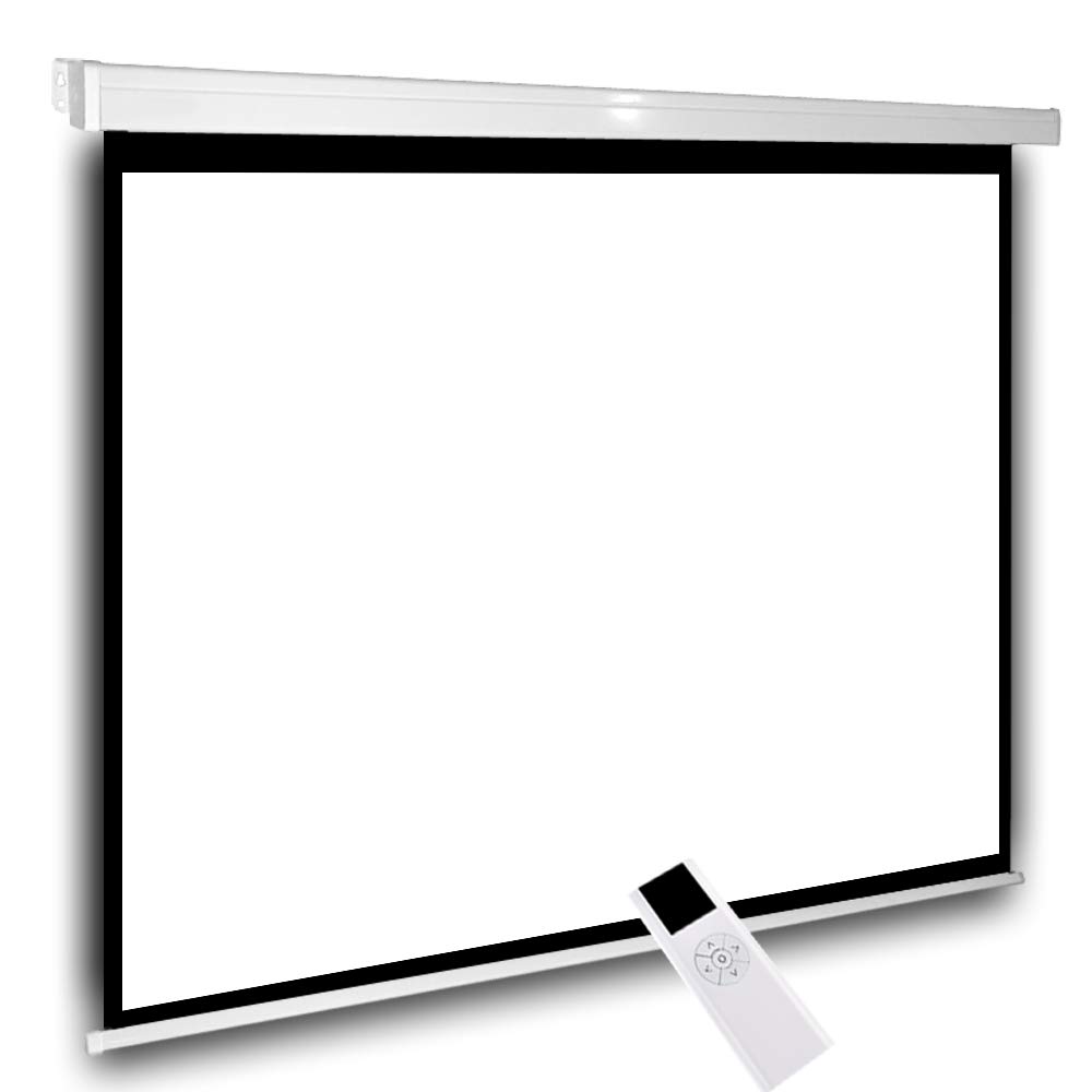 SlenderLine Home Cinéma Écran Projection Moteur 160 x 160 (154x154) Longueur boîtier 189cm 1:1|86" Écran motorisé 4K Full HD 3D|Écran vidéoprojecteur électrique|Écran de projecteur HDTV|Télécommande