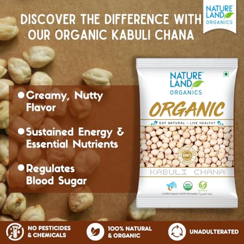 Image of Natureland Organics Kabuli Chana /White Chana /Chole 1 Kg - Organic Healthy Chana (Pack of 2)