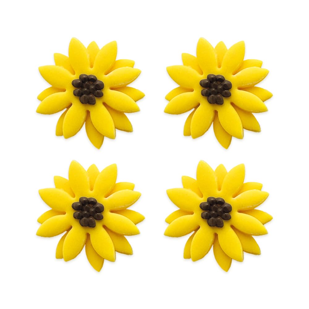 Anniversary House Hand-made Sunflower Edible Sugarcraft Cake Toppers, cupcake decorations, SF643