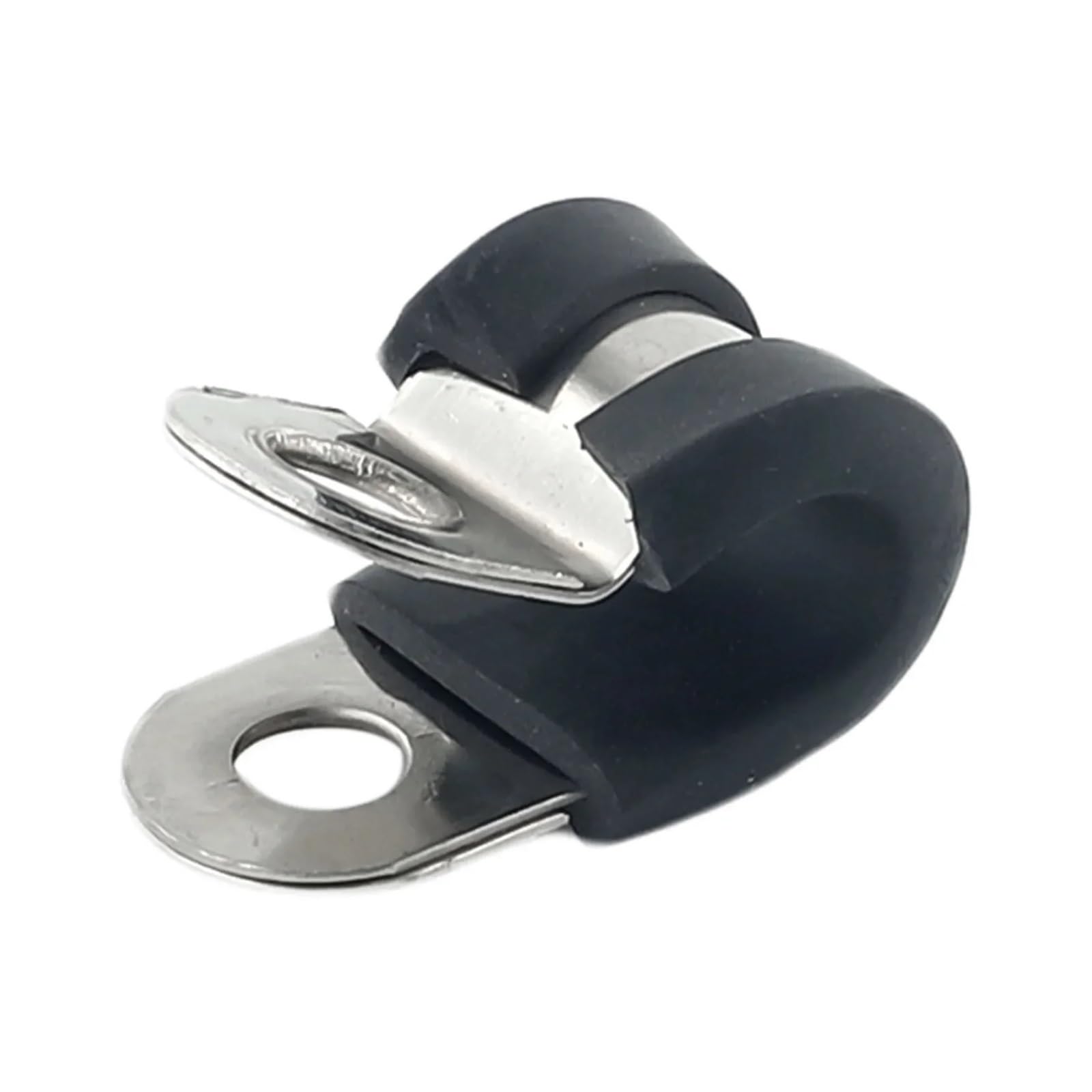 P-Clips Metal Wire Cable Conduit Clamps, 10pcs Rubber Lined P Clips Stainless Steel Fixed Pipe Clamp 6mm 8mm 10mm