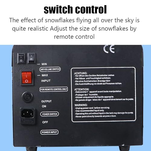Máquina de nieve comercial de 2000 W, con tanque de aceite de 5 L, cobertura de 50 m2 y distancia de pulverización de 10 a 15 m, ángulo ajustable de 0 a 90°, para fiestas de baile y espectáculos de bodas miniatura 3