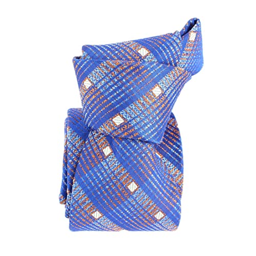 Cravate homme bleu ciel orange étoile Sully Boivin accessoire luxe fabriqué en France