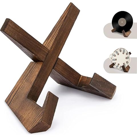 Meafeng 6.5 Inch Wooden Picture Frame Stand, Plate Display Stand, Tabletop Decorative Picture Stand For Display Collection (Wood Color) Cover