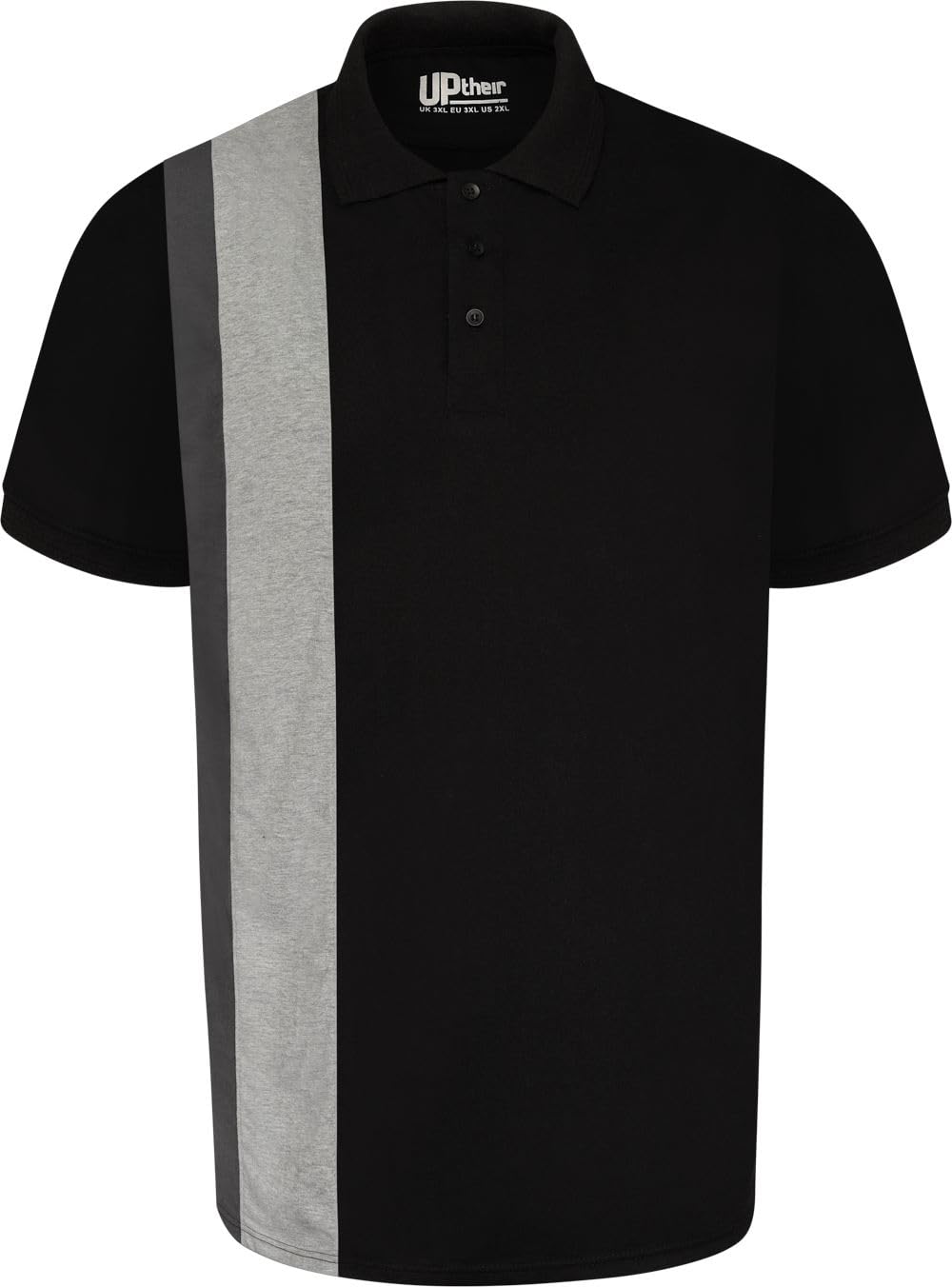 Uptheir Mens Trance Cut & Sew SS Polo Shirt - Black - 5XL