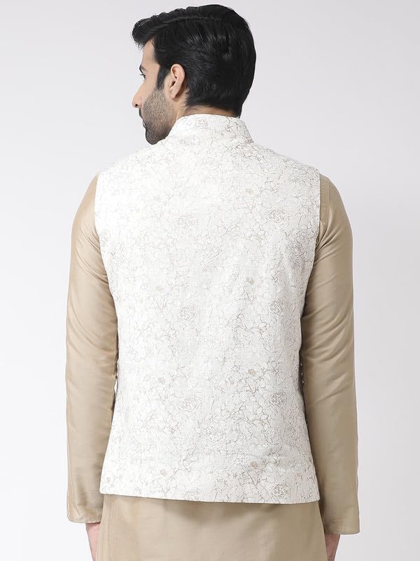 Image of KISAH Men's Jacket - Printed Cotton Blend - Indian Wedding Outfit for Men - Ideal for Weddings and Festivals