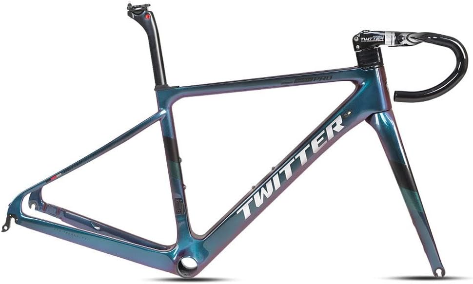 700C Road Bike Frameset Carbon C Brake Frame 45/48/51/54CM BB86 100/130mm QR Frame Set Full Internal Routing(54CM Silver)