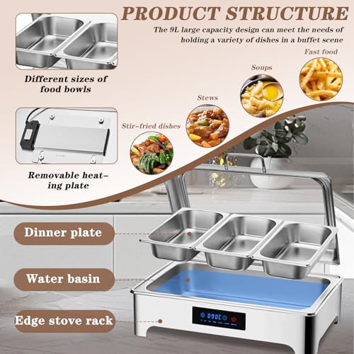 Plats électriques en acier inoxydable pour buffet et restauration