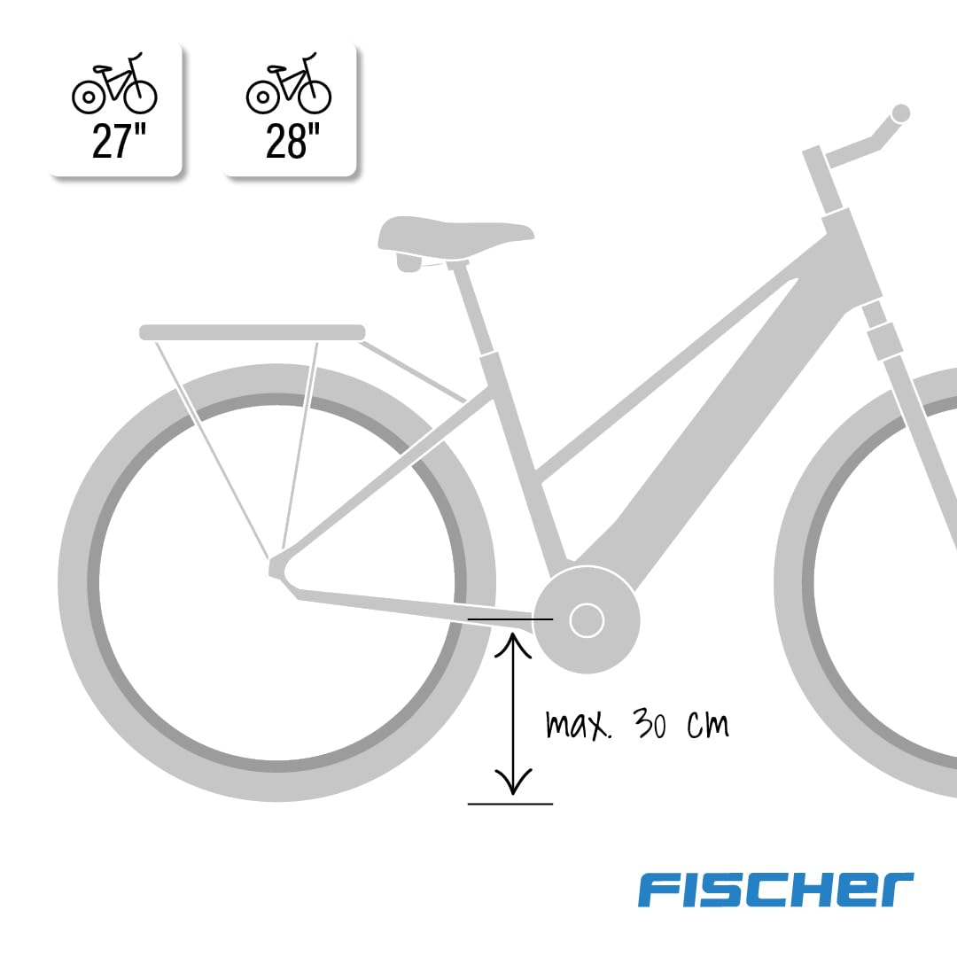 Fischer Zweibeinständer Jumbo, Fahrradständer passend für Fahrräder von 27-28 Zoll, für E-Bikes, Transporträder, Tandems und Fahrräder geeignet, Tragkraft 80kg, schwarz