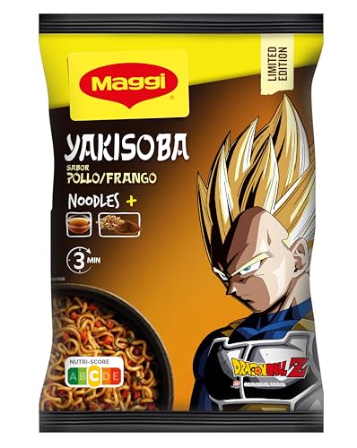 MAGGI Fusian Yakisoba Pollo - Noodles de trigo con salsa, hortalizas deshidratadas y condimiento sabor a pollo - Pack de 8 x 120g