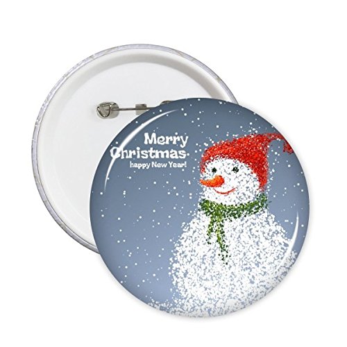 Badge bonhomme de neige de Noël illustration fine bouton rond 5Pcs