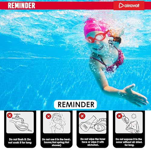 Image of AIRAVAT Hydro 1027 Swimming Goggles, Adjustable Pool Goggles For Adult, Youth, Boys & Girls, Optic Quality Poly carbonate Lenses, 100% UV Protection Anti-fog Coated, Ultra Durable (Red)