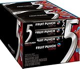 Five Sugar Free Gum, Tempo Fruit Punch, 15 Piece Pack (10 Count)