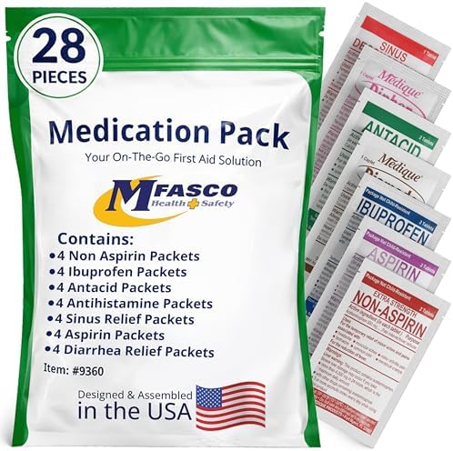 MFASCO - 7 in 1 - Travel Size Medicine Kit - TSA Approved | 28 Fi...