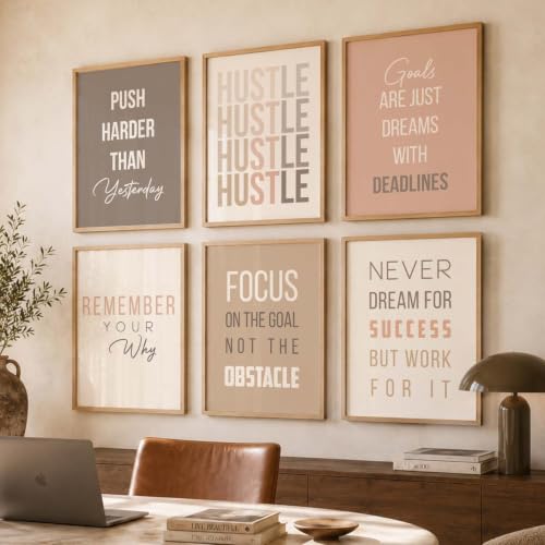 Image of kotart Motivational Quote wall frames for wall hanging, Home decor wall paintings for living room, bed room | Poster with glass frames - Set of 6 Multicolo (10x13 inch, G)