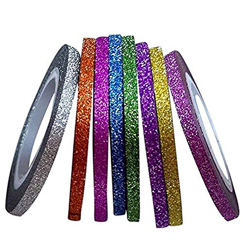 New8Beauty Nail Polish Strips 8-Pack - Nail Striping Tape for Nail Art Decoration Stickers 3mm Thick - Best Stocking Stuffers Gifts