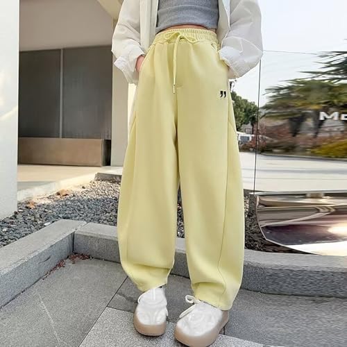 Teen Girls Sweatpants Elastic Waist DrawstringBaggy Joggers Embroidered Graphic Trendy Wide Leg Pants with Pockets2